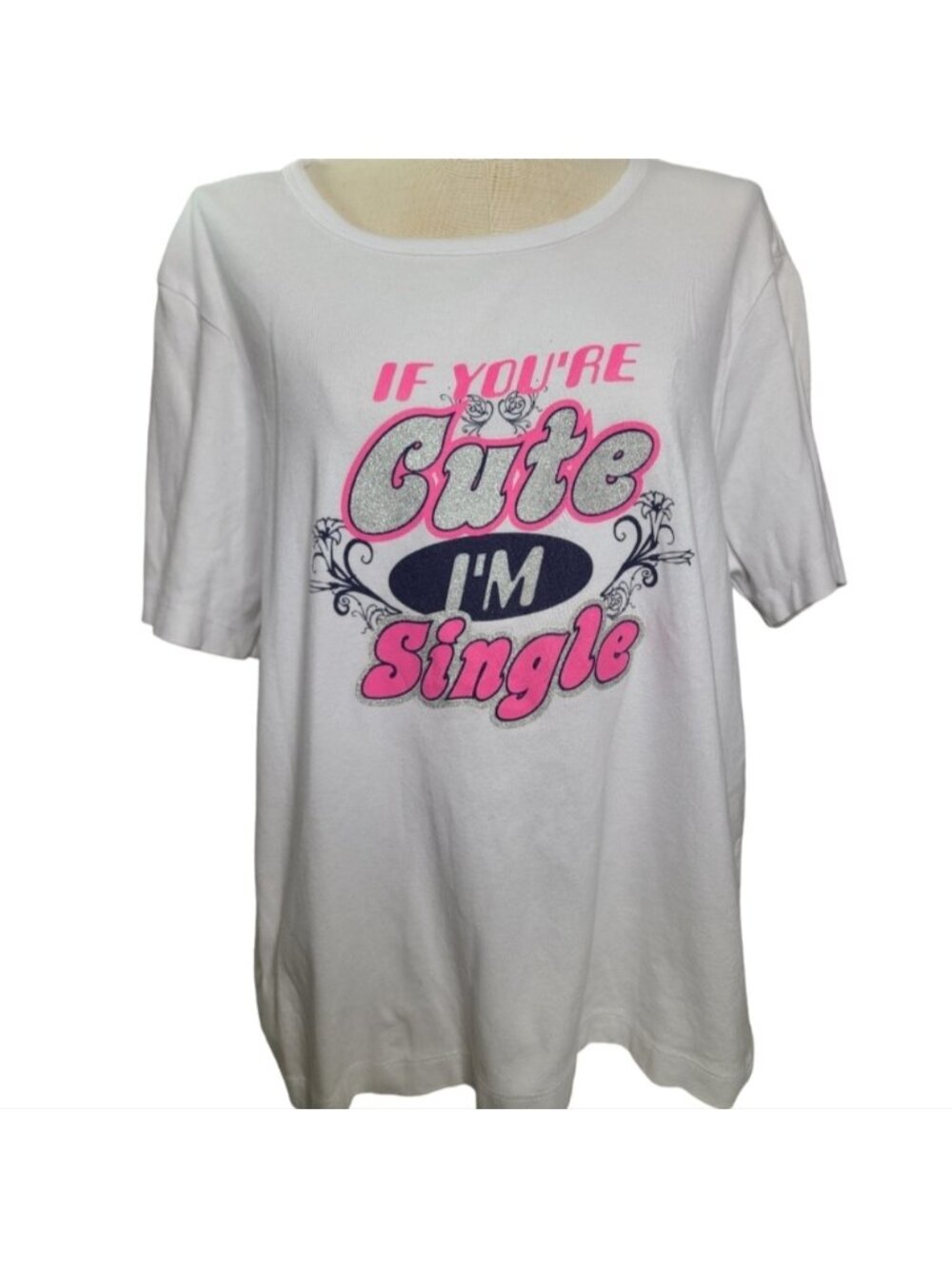 Graphic tee- Vintage Y2K- Glitter lettering- Womens 3XL